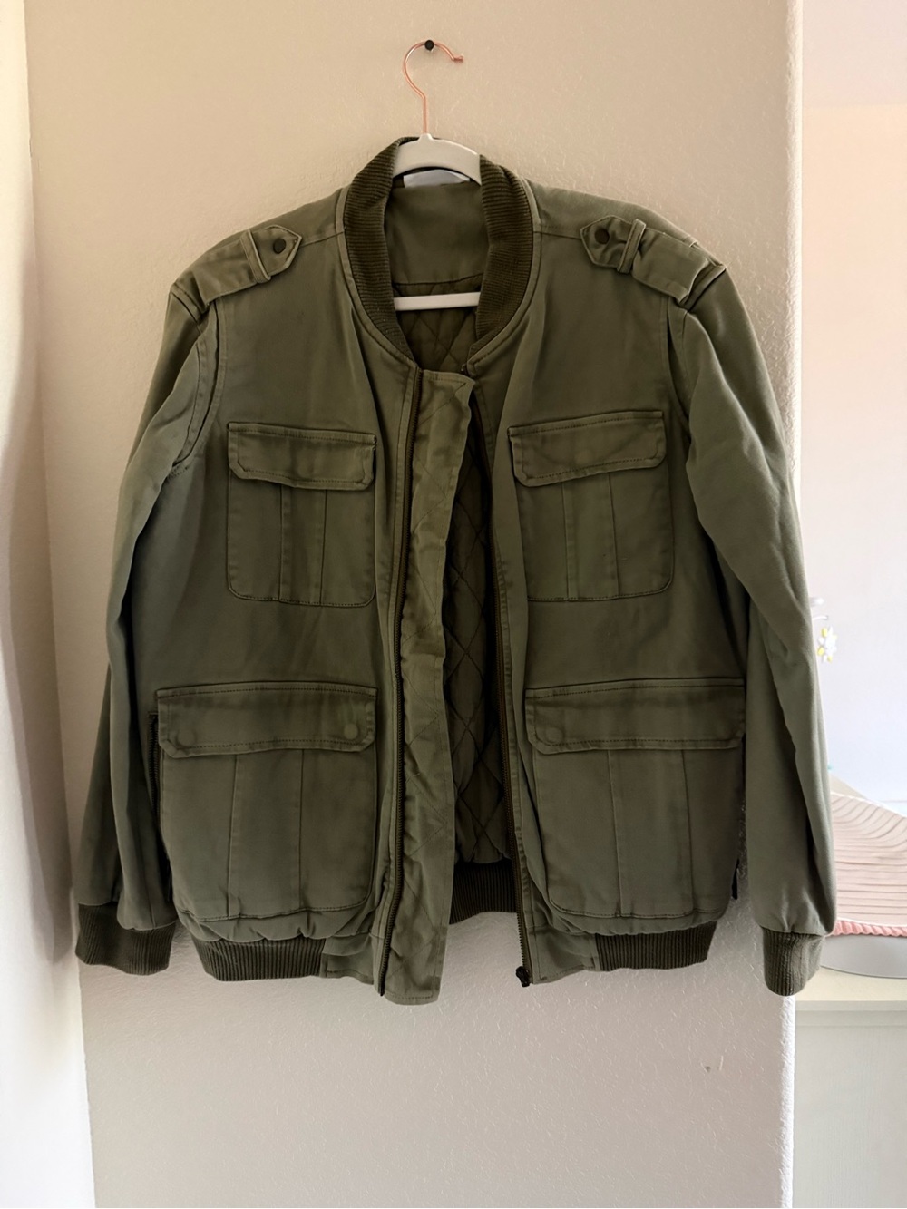 Anine Bing Olive Green Military Field Jacket